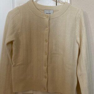 Reformation Hannah Cardigan in Lemon Icing XS